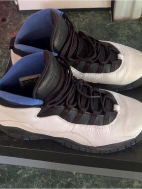 Men's Jordan’s size 7y White and Black High-Top Athletic Sneakers